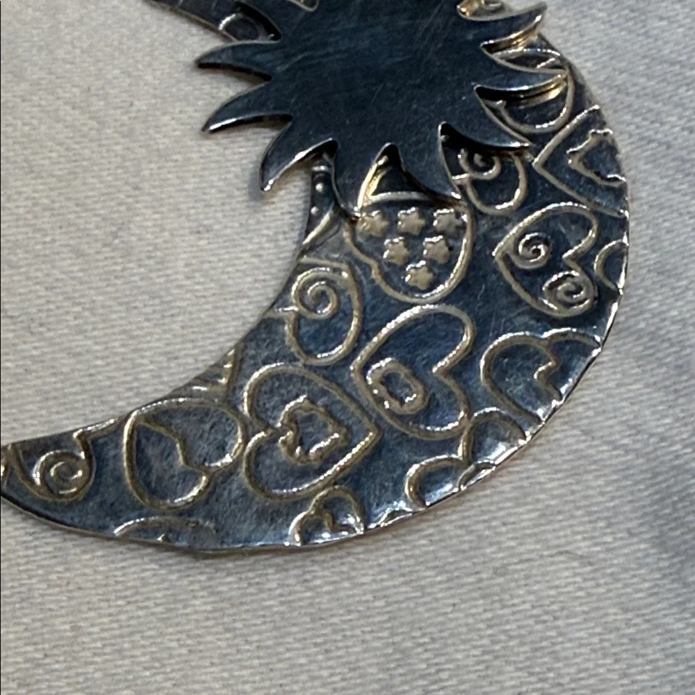 Sterling Silver Sun Moon Dangle Earrings